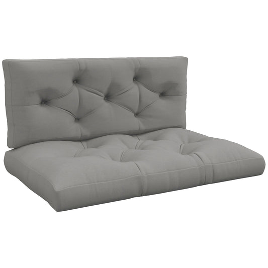 Outsunny Seat and Back Padded Pallet Cushion Set - Light Grey