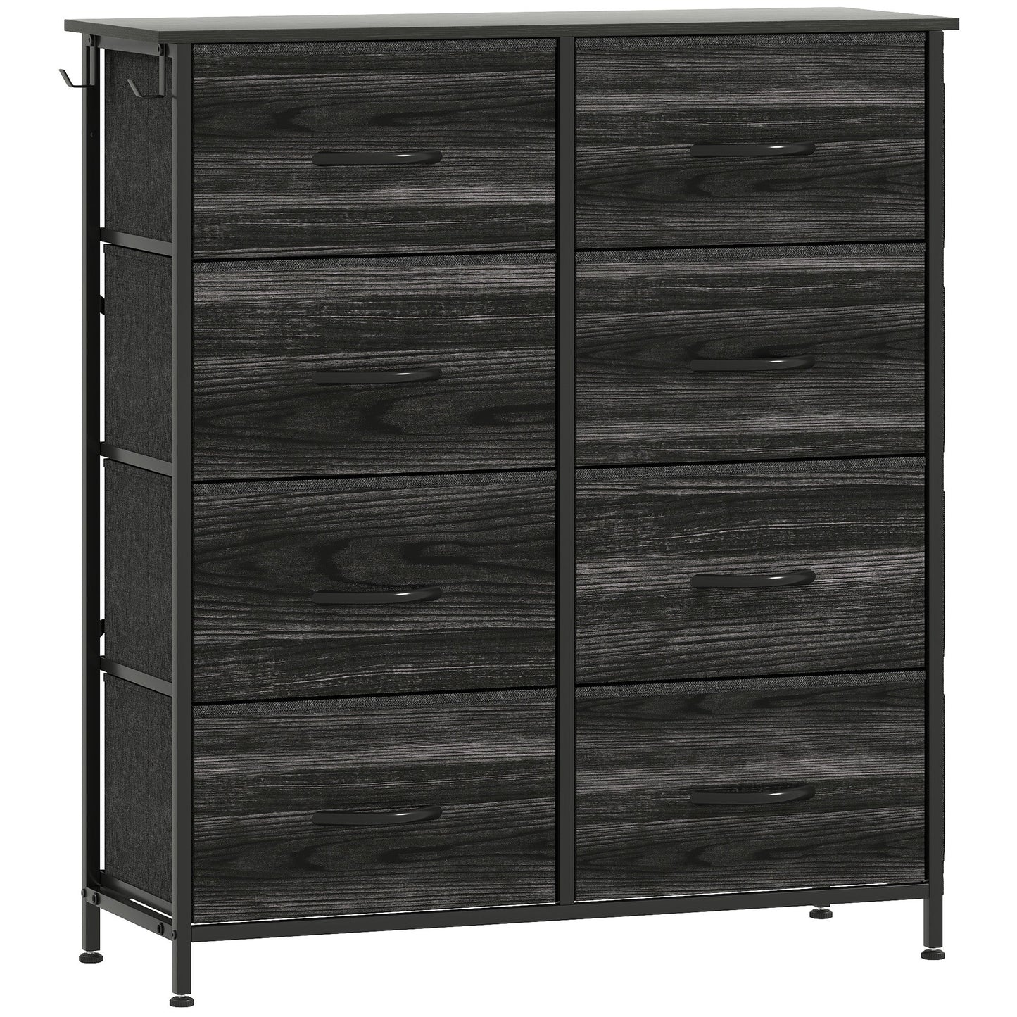 HOMCOM Chest of Eight Fabric Drawers - Black
