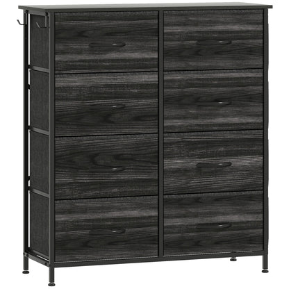 HOMCOM Chest of Eight Fabric Drawers - Black