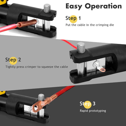 16 Tons 11 Dies Hydraulic Wire Terminal Crimper Tool with Carry Case