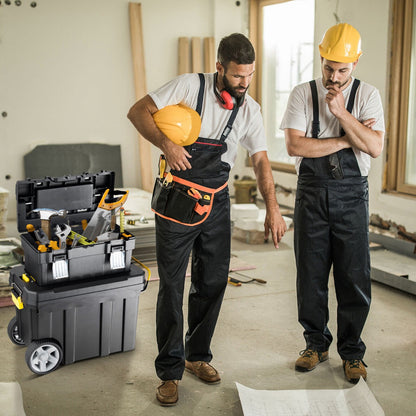 2 Piece Rolling Portable Tool Storage Box Set with Pulling Handle