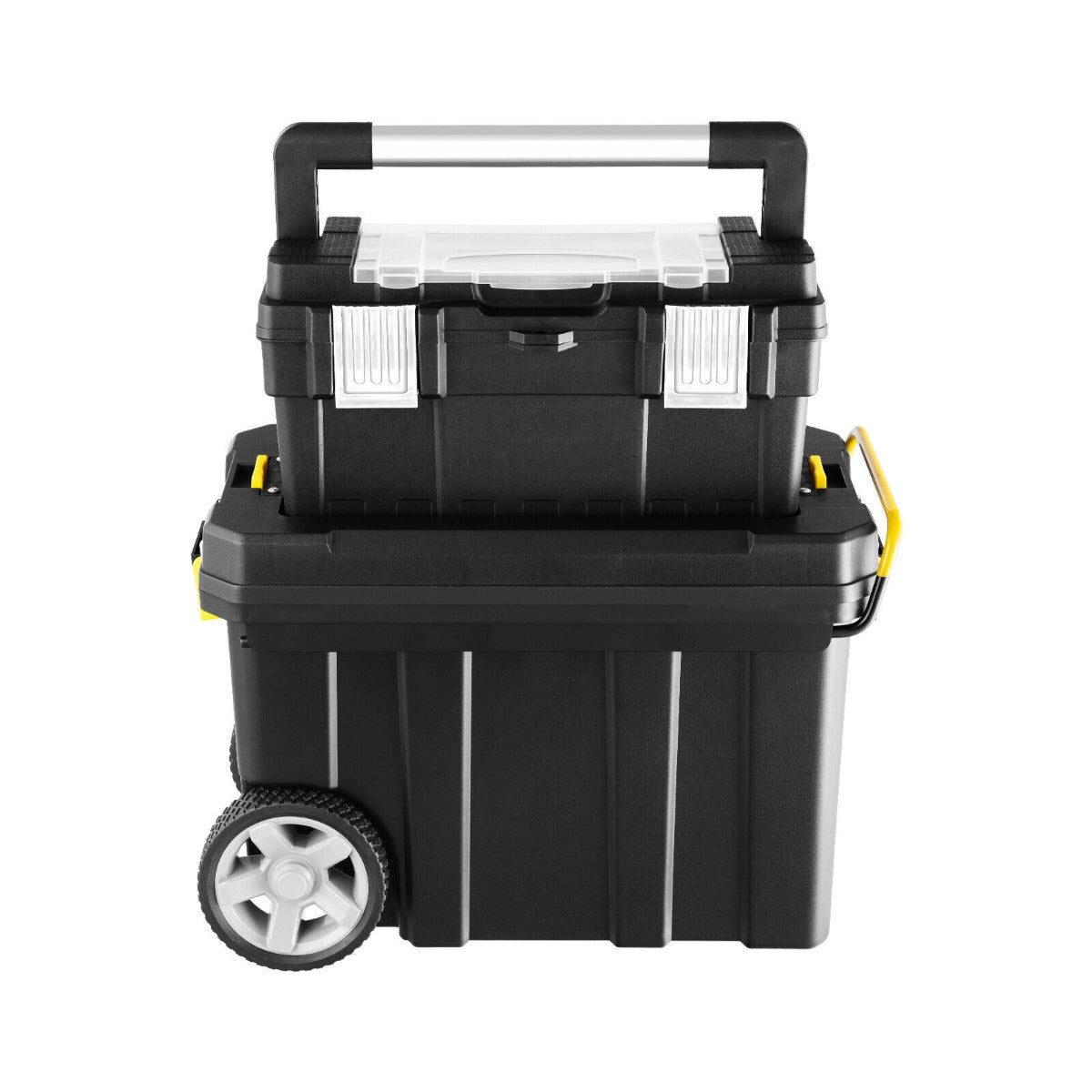 2 Piece Rolling Portable Tool Storage Box Set with Pulling Handle