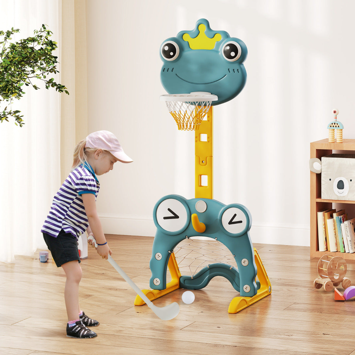 Toddler Basketball Hoop with Fillable Base for 3+ Kids