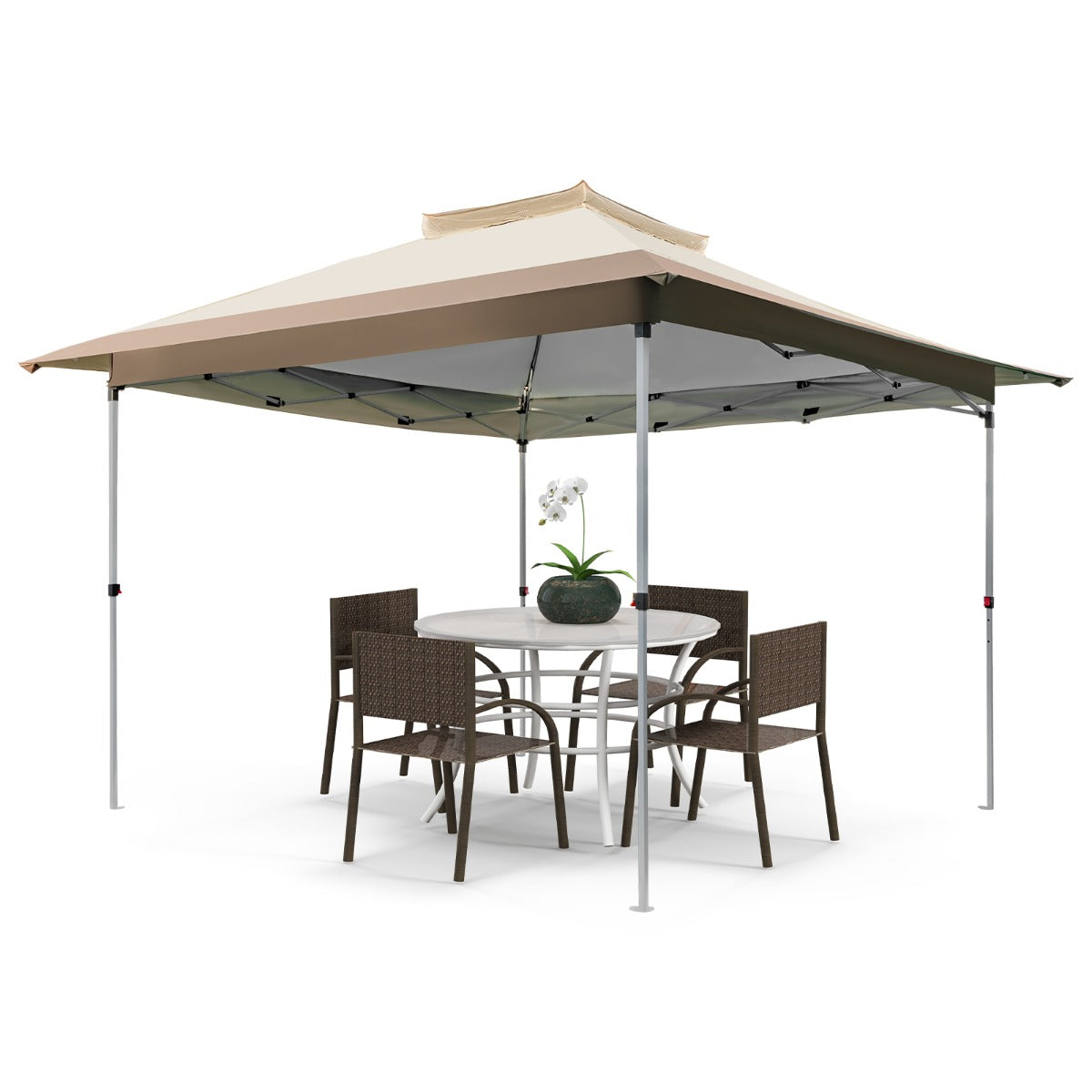 Pop up Gazebo with Vented Top and Portable Canopy Shelter-without Mesh Netting