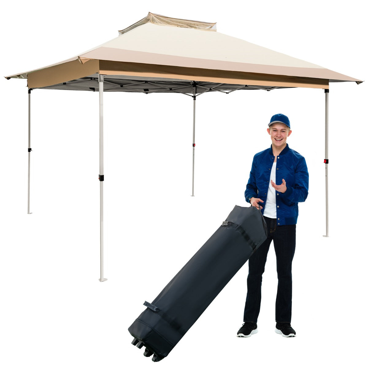 Pop up Gazebo with Vented Top and Portable Canopy Shelter-without Mesh Netting
