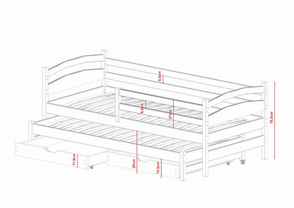 Tosia Double Bed with Trundle