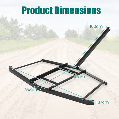 Tow Behind Landscape Leveling Rake with Reinforced Bars-Black