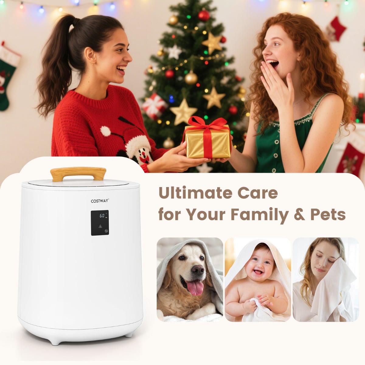 Towel Warmer for Bathroom 18 L Large Portable Hot Towel Bucket-White