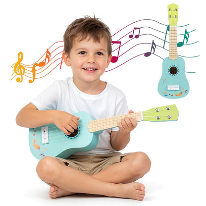 Toy Ukulele with Laminated Basswood Body and 4 Tunable Nylon Strings
