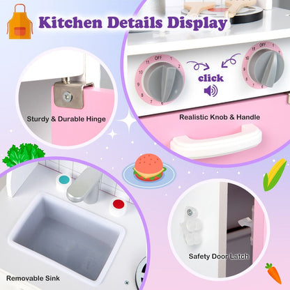 2-In-1 Kitchen Playset and Dollhouse with 9 Accessories