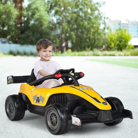 12V Battery Powered Kids Ride on Car with Remote Control and MP3 Music-Yellow