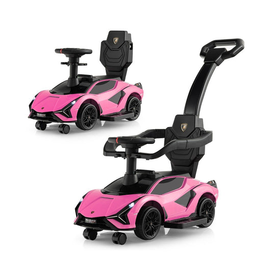 3-in-1 Ride On Push Car with Removable Guardrails and Handle-Pink