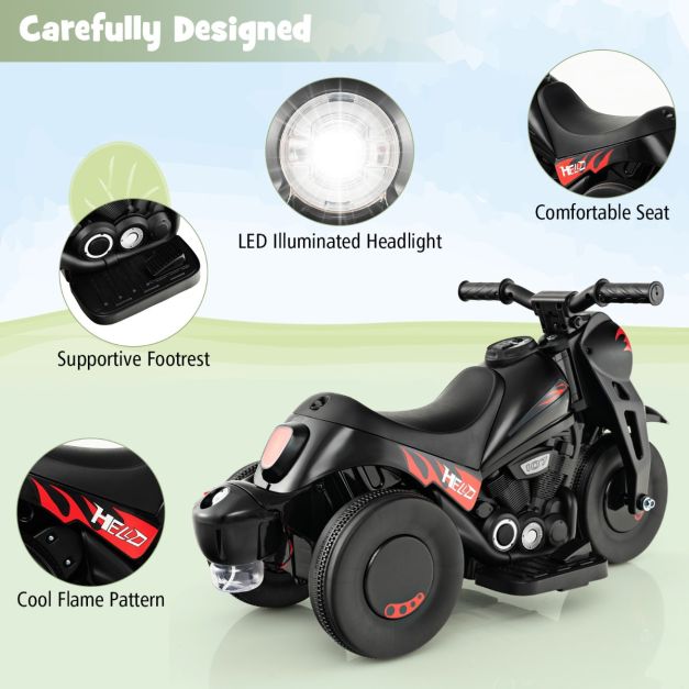 6V Electric Kid Ride on Motorcycle with Bubble Maker-Black