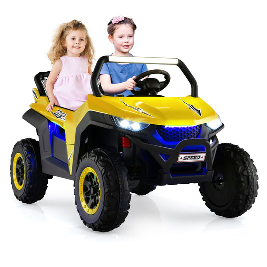 12V Battery Powered Electric Car 2-Seater Kids Ride on UTV-Yellow