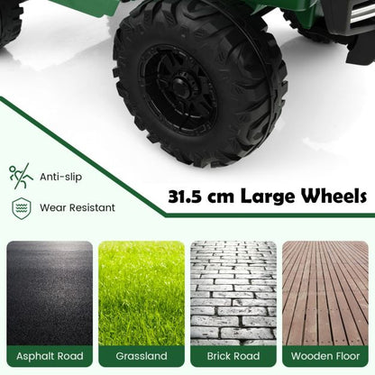 2-Seater Ride-on Car with Parent Remote Control-Green