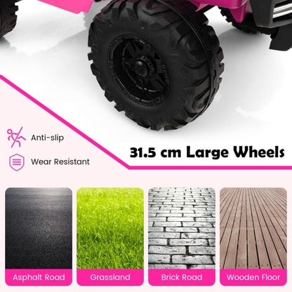 2-Seater Ride-on Car with Parent Remote Control-Pink