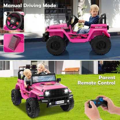 2-Seater Ride-on Car with Parent Remote Control-Pink