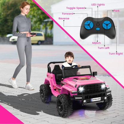 2-Seater Ride-on Car with Parent Remote Control-Pink