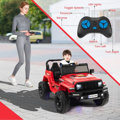 2-Seater Ride-on Car with Parent Remote Control-Red