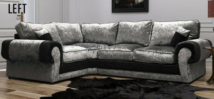 Tracy Crushed Velvet Corner Sofa Suite