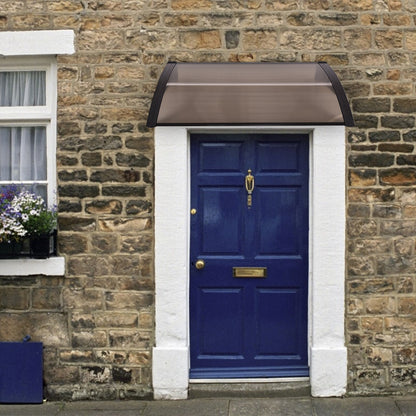 40 x 40 Inch Outdoor Polycarbonate Front Door Window Awning Canopy-Brown