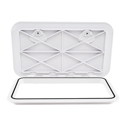 Boat Hatch 60.5 x 35.5 cm Marine Deck Access Hatch with 180° Lid Hinge Non-Slip Surface White