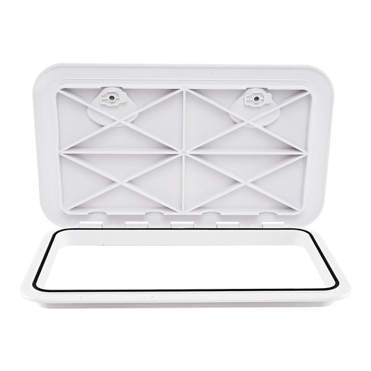 Boat Hatch 60.5 x 35.5 cm Marine Deck Access Hatch with 180° Lid Hinge Non-Slip Surface White