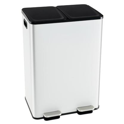 Trash Can with 2 Deodorizer Compartments in White