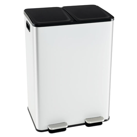 Trash Can with 2 Deodorizer Compartments in White