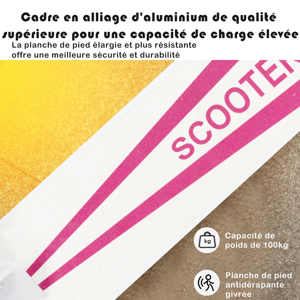 Foldable and Adjustable Kick Scooter with 2 Big Wheels and LED Lights-Pink