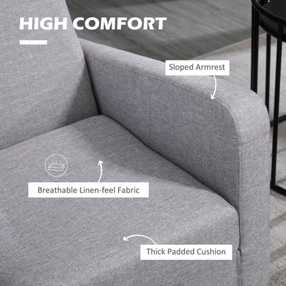 Fotel pudełkowy HOMCOM Linen-Look - jasnoszary