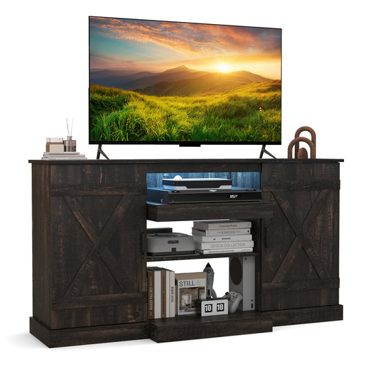 TV Cabinet with 3-Level Shelves for TVs up to 68 Inch-Oak