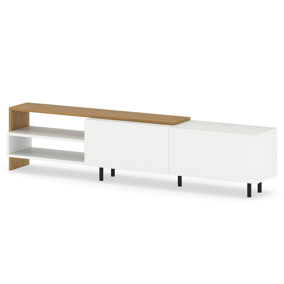TV Stand for 80 Inches TVs with Storage Shelves and Cabinets-White