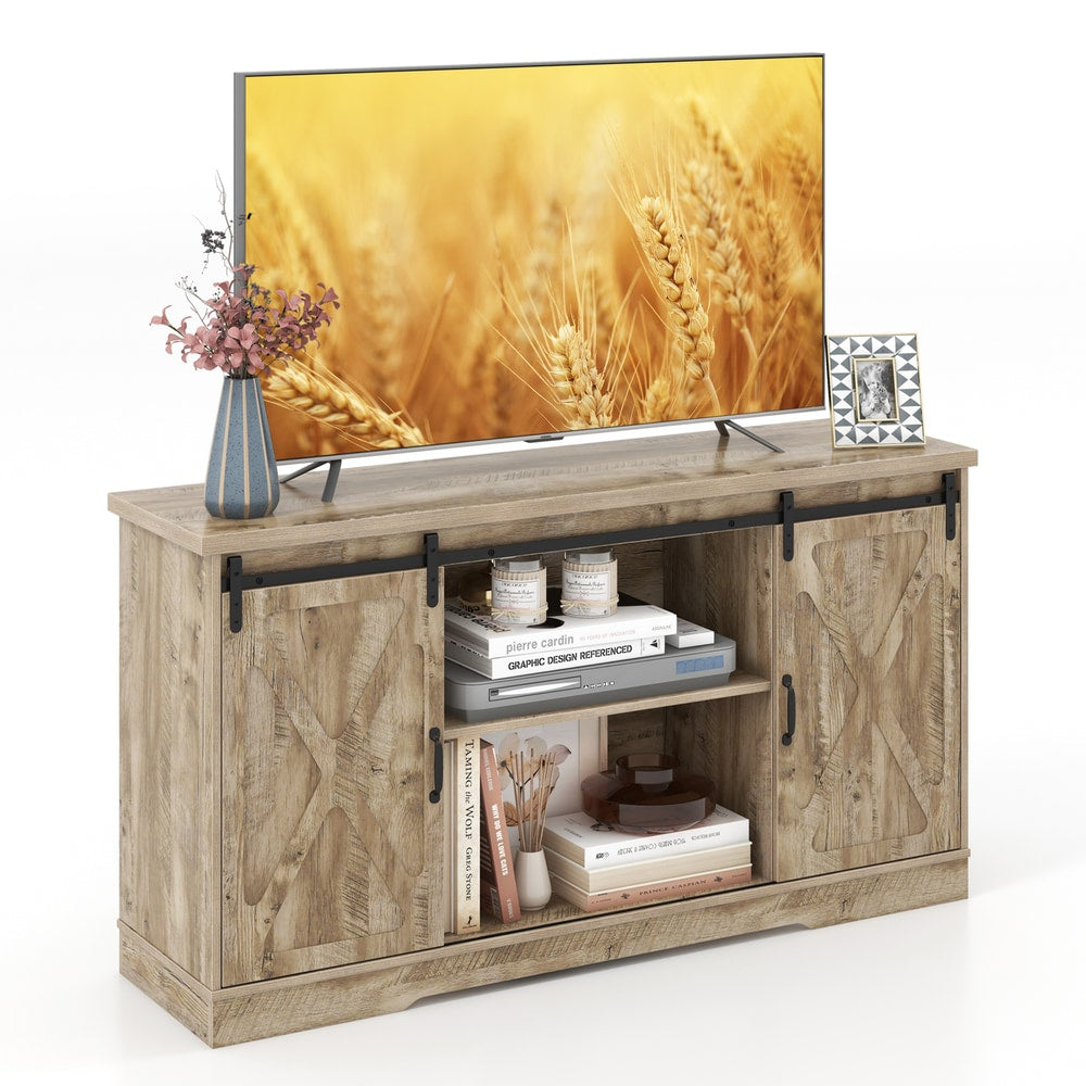 TV Stand with Adjustable Shelves for TVs up to 65 Inches-Grey