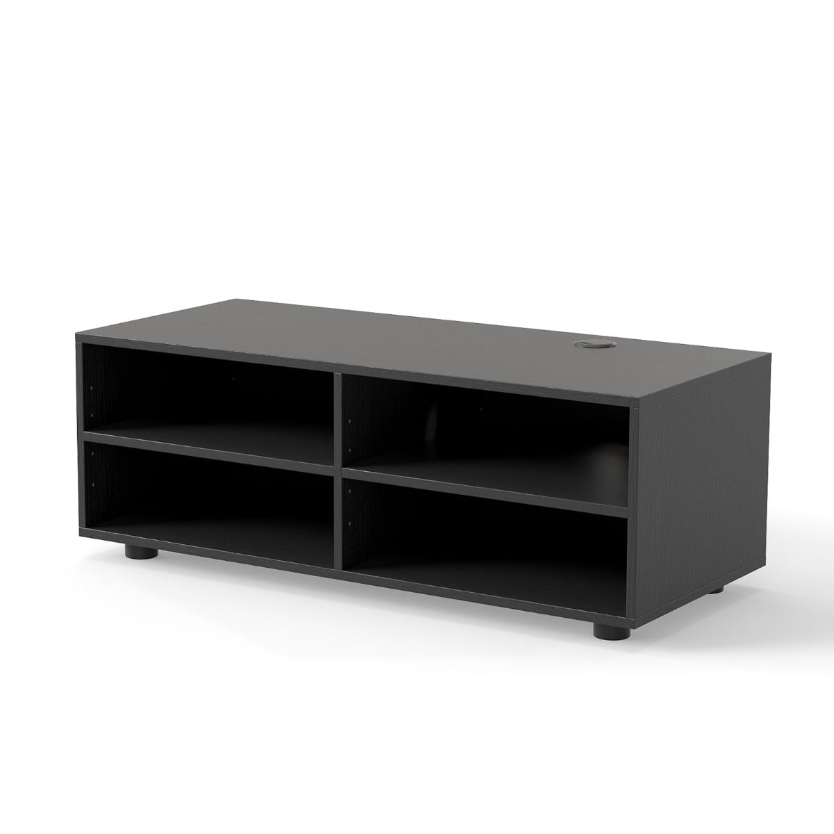 Home TV Stand with 5 Positions Adjustable Shelves for TV up to 4 Cubbies-Black