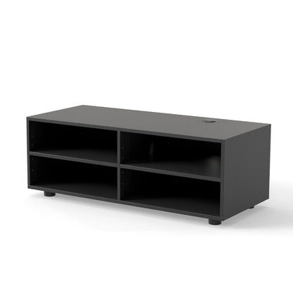 Home TV Stand with 5 Positions Adjustable Shelves for TV up to 4 Cubbies-Black