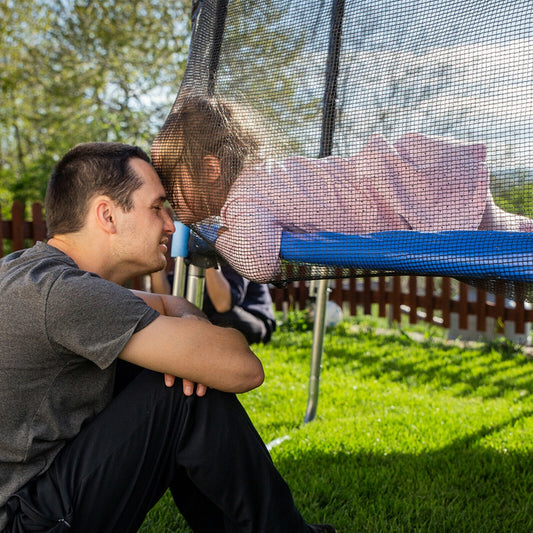 8/9/12 Feet Trampoline Safety Net with Dual-Headed Zippers-9FT