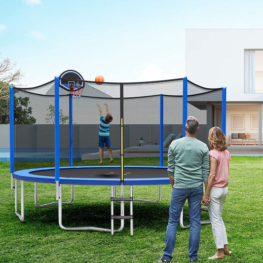 12/14 Feet Round Trampolines with Safety Enclosure Net-14FT