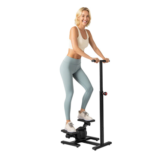 Twist Stepper with Adjustable Handlebar and LCD Monitor-Black