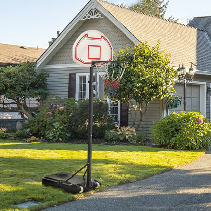 Portable Basketball Stand Net Hoop With Wheels - Black/White