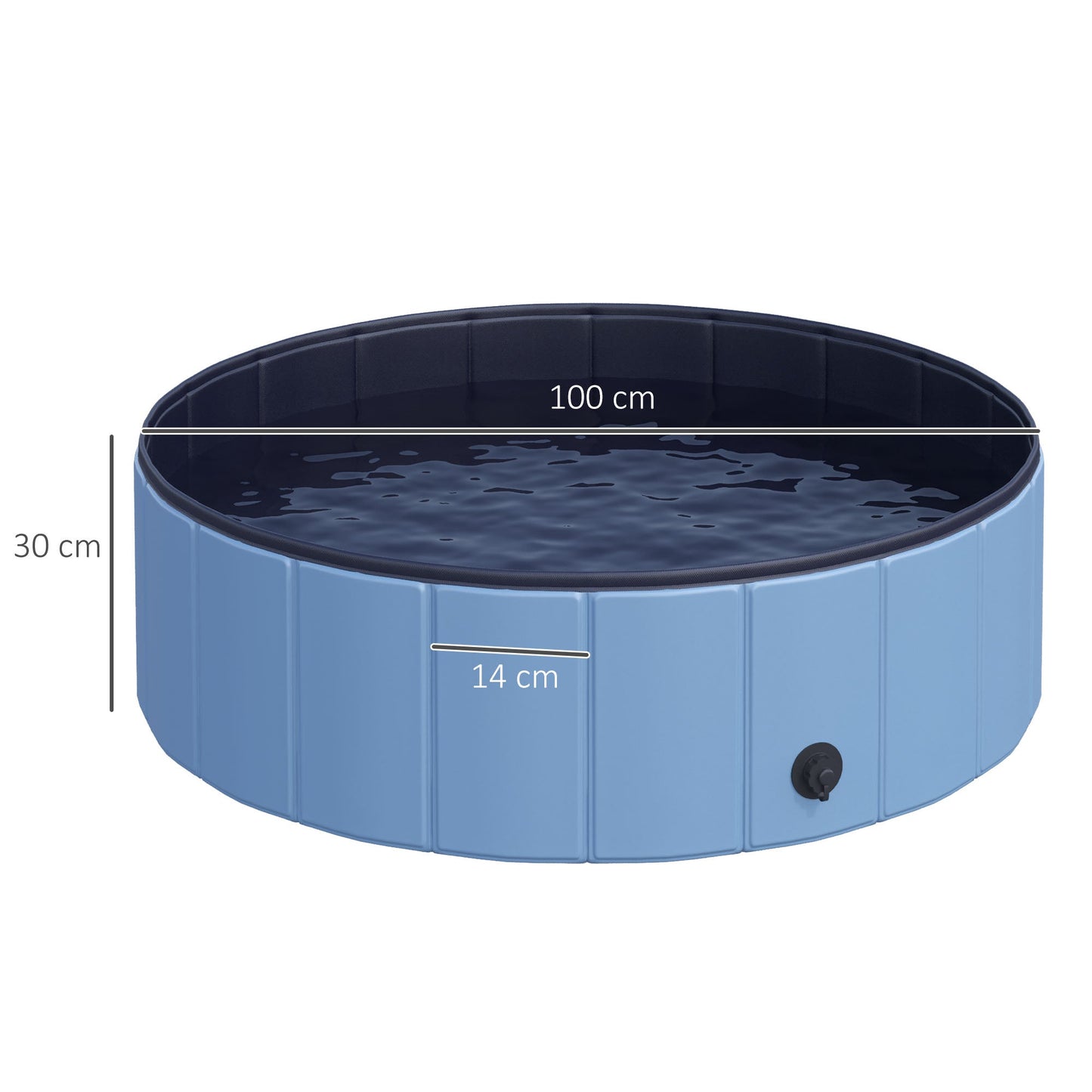 Pawhut Φ100x30H cm Pet Swimming Pool-Blue