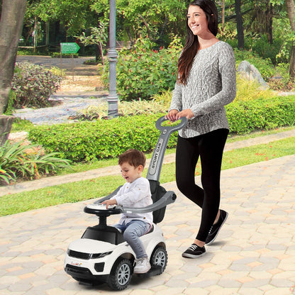 3 in 1 Ride on Push Car Stroller Sliding Walking Car-White