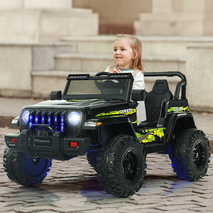 12V Battery Powered Kids Ride on Truck with Remote Control-Black