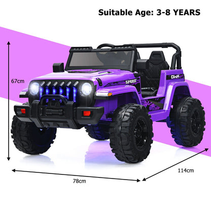 12V Battery Powered Kids Ride on Truck with Remote Control-Purple