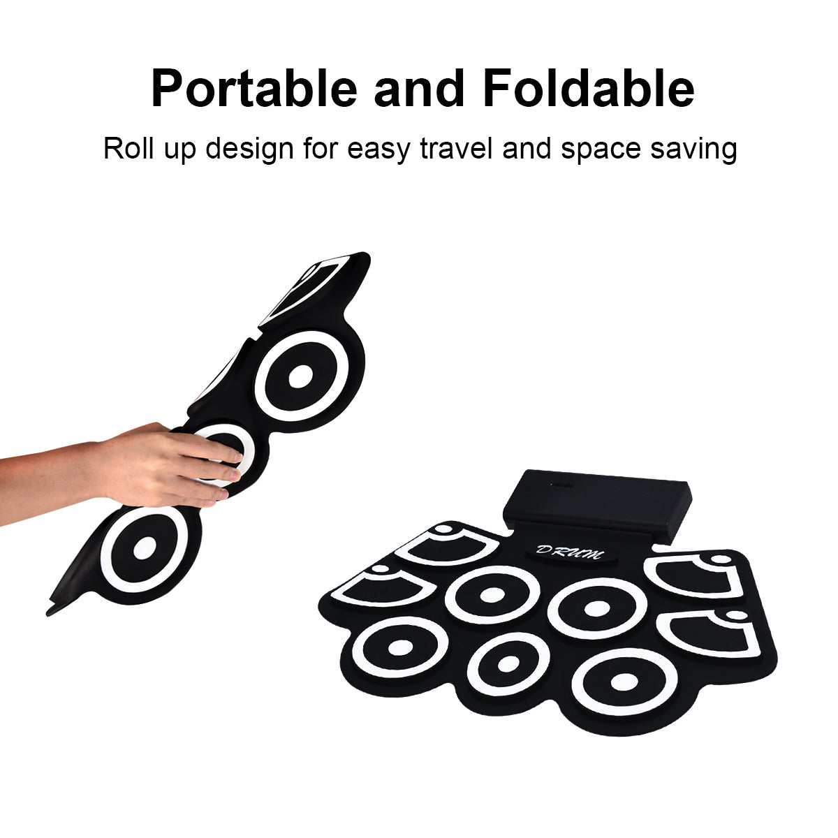 Roll-Up Electronic Drum With Lithium Battery and Bluetooth