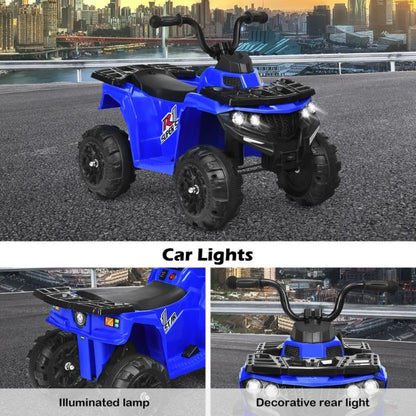All Terrain Electric Quad Bike for Kids with MP3 and USB-Blue