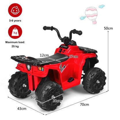All Terrain Electric Quad Bike for Kids with MP3 and USB-Red