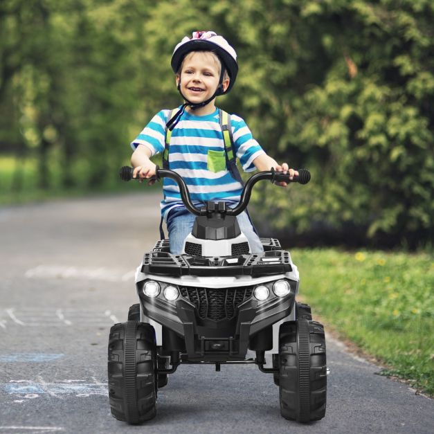 All Terrain Electric Quad Bike for Kids with MP3 and USB-White