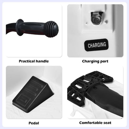 All Terrain Electric Quad Bike for Kids with MP3 and USB-White