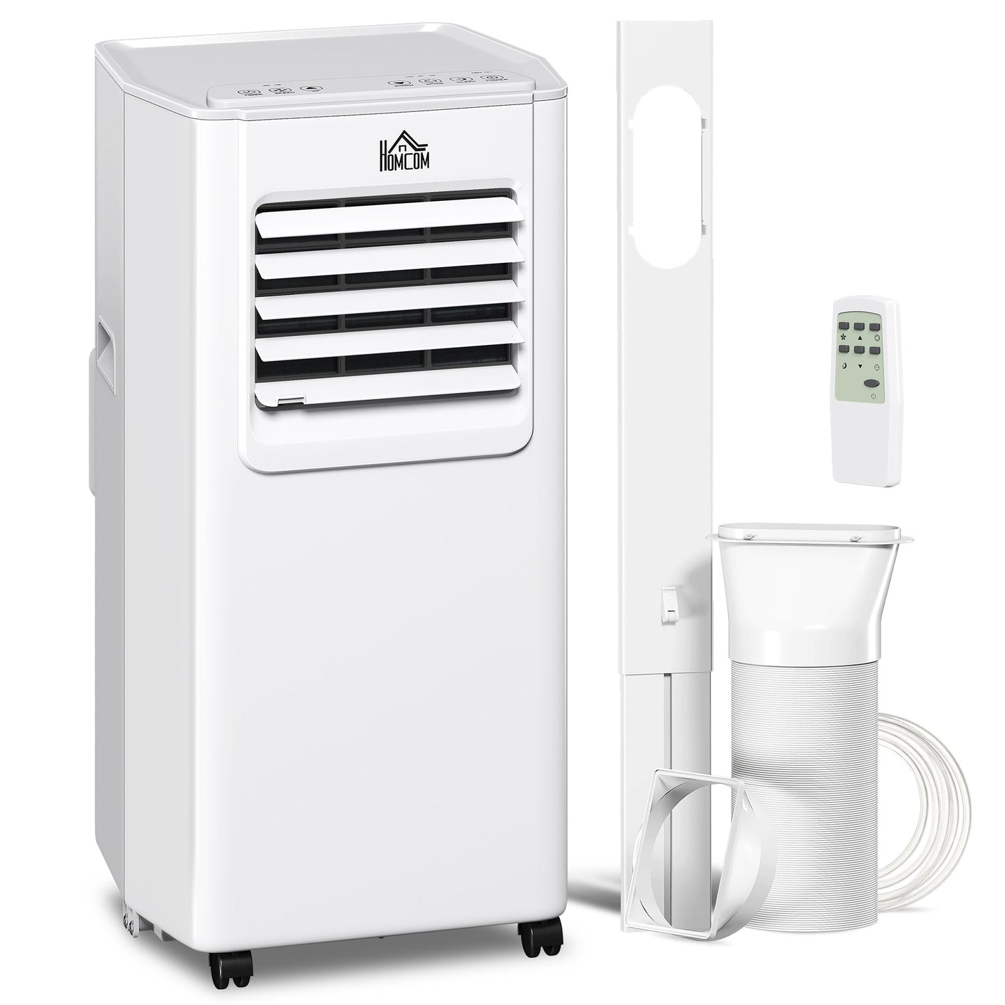 HOMCOM 5000 BTU Portable Air Conditioner, 4-in-1 Air Conditioning Unit, Dehumidifier, Cooling, Fan, Sleep Mode, with Remote Control, 2 Speeds, 24H Timer, Window Venting Kit, 12m2